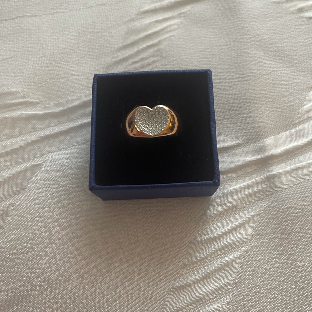 Swarovski Women's Ring Even Clear Crystal Wide Rose Gold Plated, Size 6
